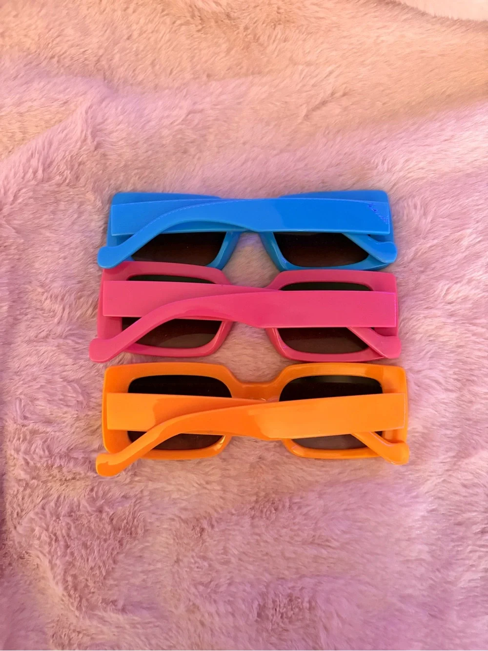 3 pack party sunglasses (pink, orange, blue)